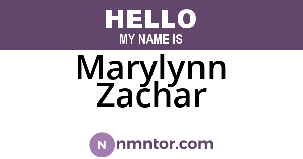 Marylynn Zachar