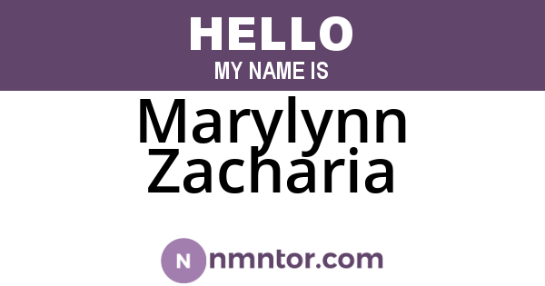 Marylynn Zacharia