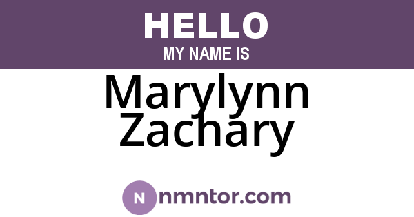 Marylynn Zachary