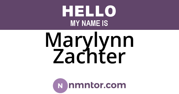 Marylynn Zachter