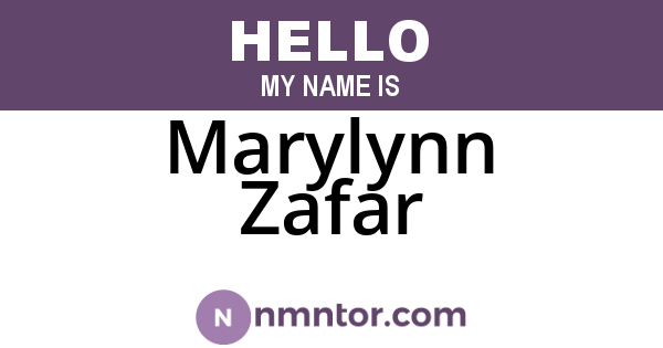 Marylynn Zafar