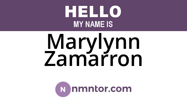 Marylynn Zamarron