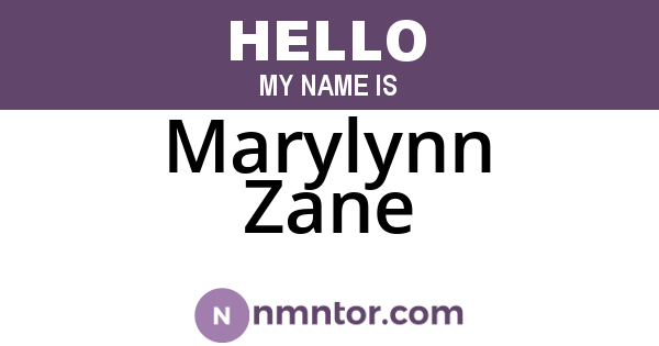 Marylynn Zane