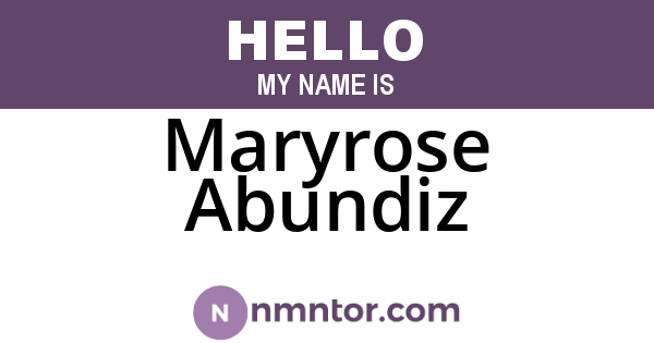 Maryrose Abundiz