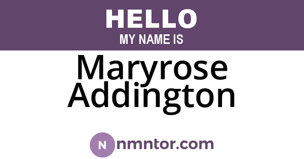 Maryrose Addington
