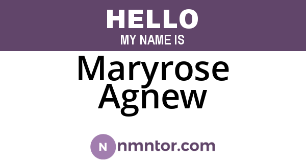 Maryrose Agnew