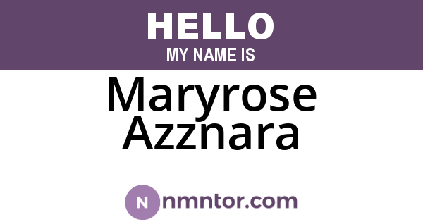 Maryrose Azznara