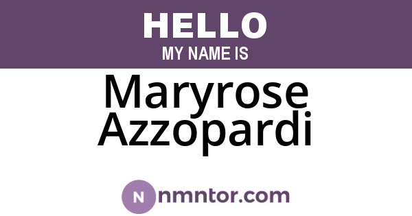 Maryrose Azzopardi