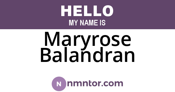 Maryrose Balandran