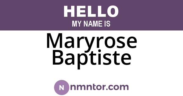 Maryrose Baptiste