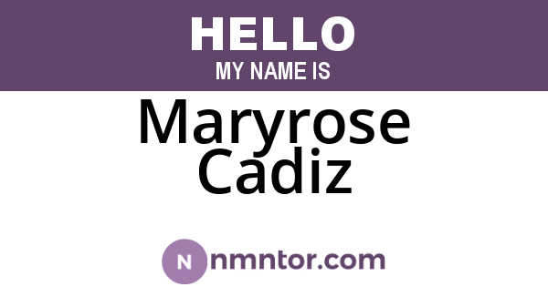 Maryrose Cadiz