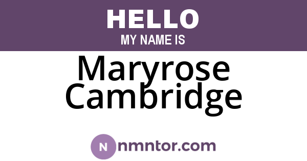 Maryrose Cambridge