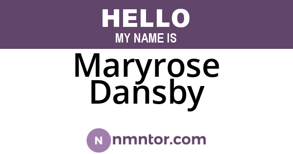 Maryrose Dansby