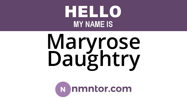 Maryrose Daughtry