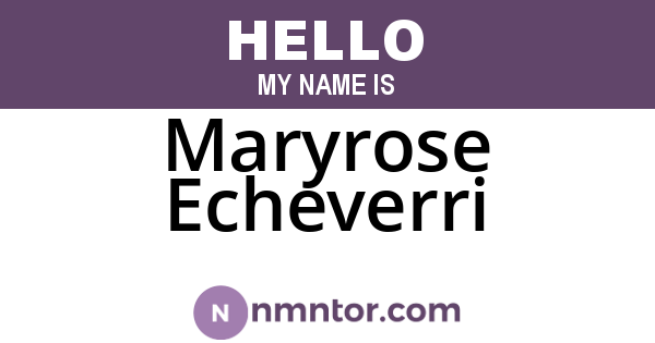 Maryrose Echeverri