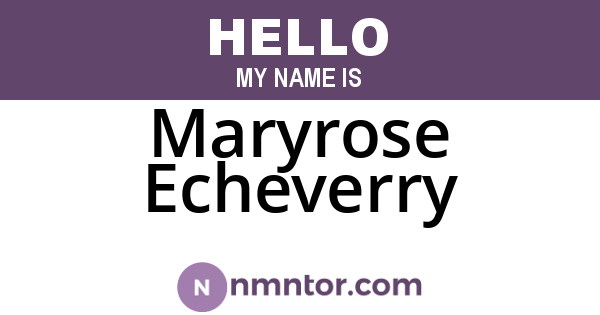 Maryrose Echeverry