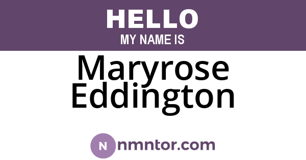 Maryrose Eddington