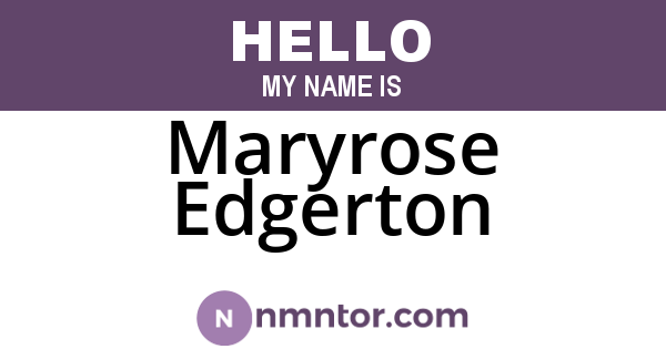 Maryrose Edgerton