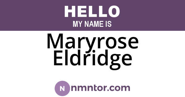 Maryrose Eldridge