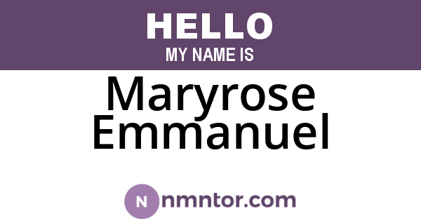 Maryrose Emmanuel
