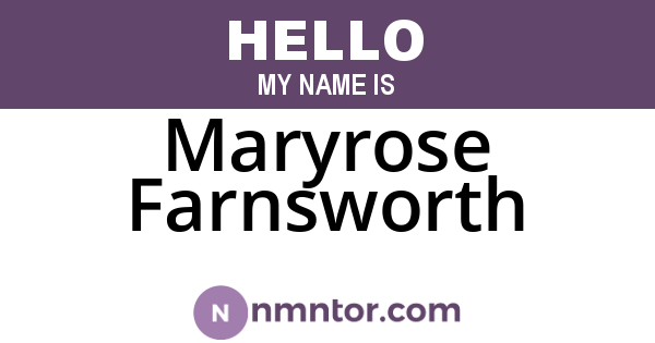 Maryrose Farnsworth
