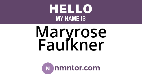 Maryrose Faulkner