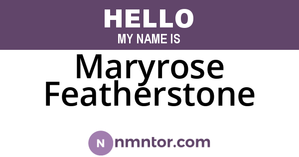 Maryrose Featherstone