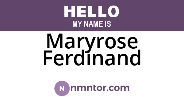 Maryrose Ferdinand