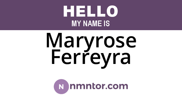Maryrose Ferreyra