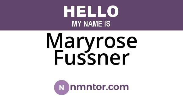 Maryrose Fussner