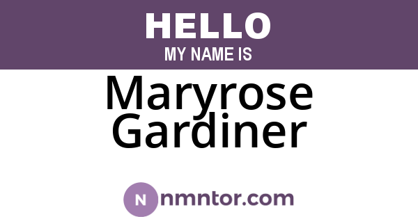 Maryrose Gardiner
