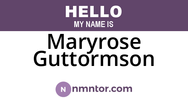 Maryrose Guttormson