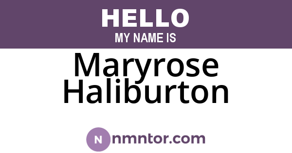 Maryrose Haliburton