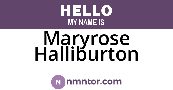 Maryrose Halliburton