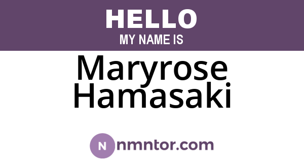 Maryrose Hamasaki