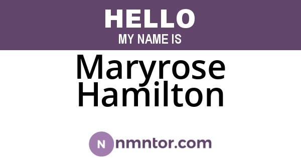 Maryrose Hamilton