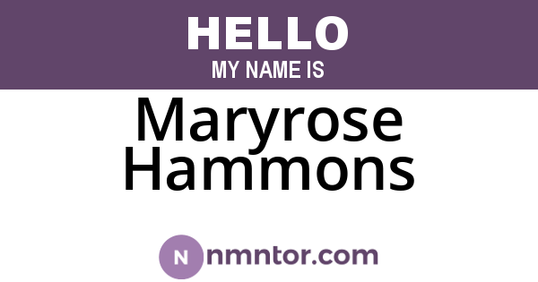 Maryrose Hammons