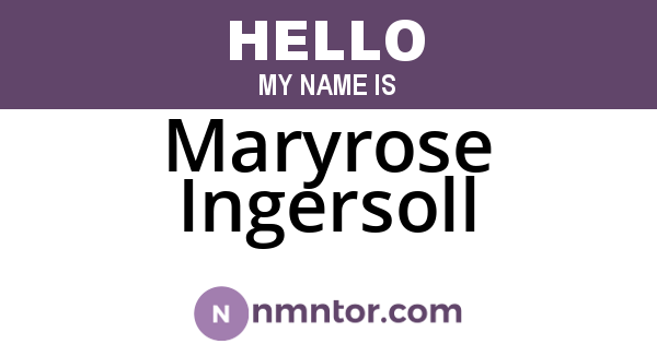 Maryrose Ingersoll