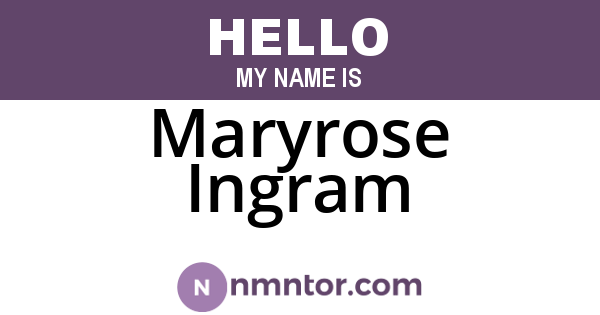 Maryrose Ingram