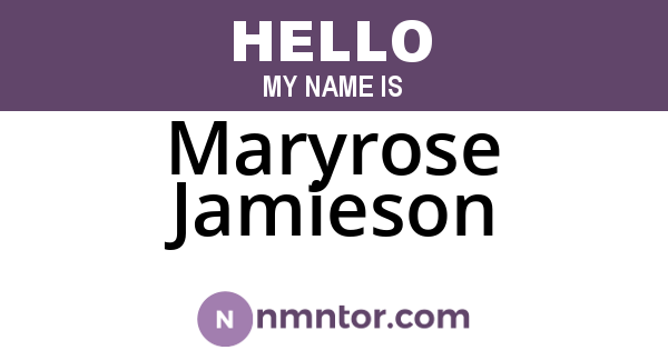 Maryrose Jamieson