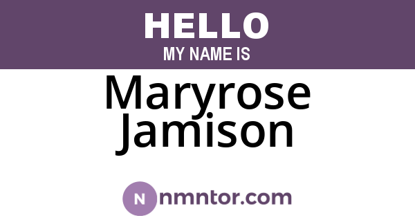 Maryrose Jamison