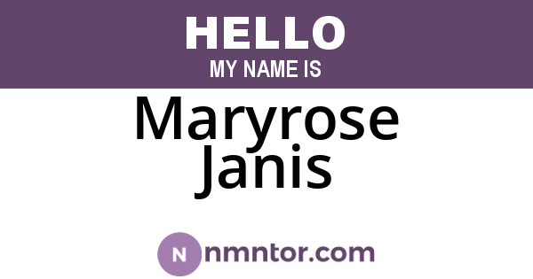 Maryrose Janis