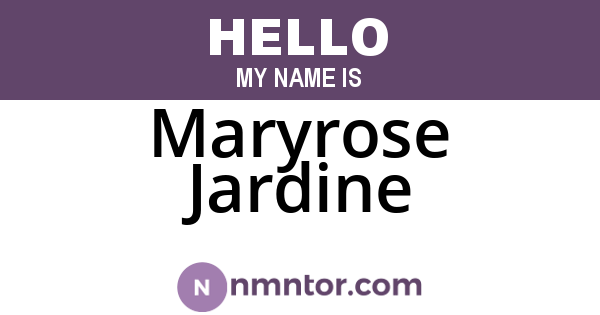 Maryrose Jardine
