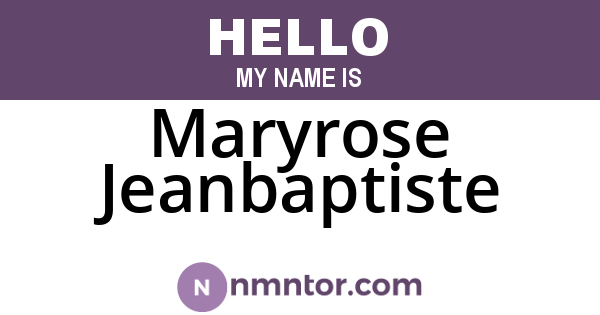 Maryrose Jeanbaptiste