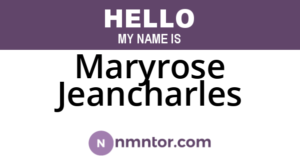 Maryrose Jeancharles