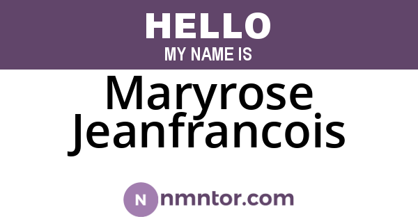 Maryrose Jeanfrancois