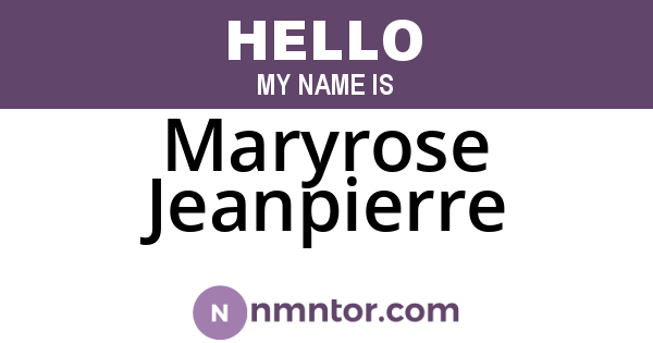 Maryrose Jeanpierre