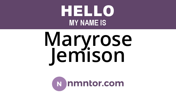 Maryrose Jemison