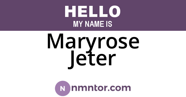 Maryrose Jeter