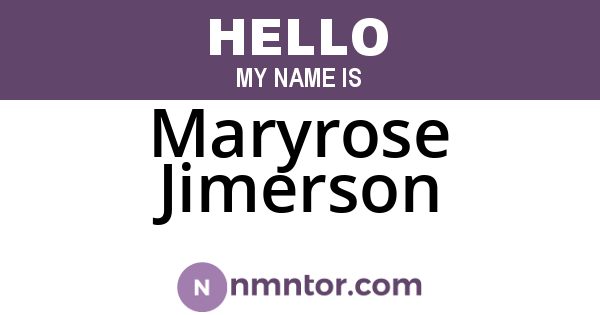 Maryrose Jimerson